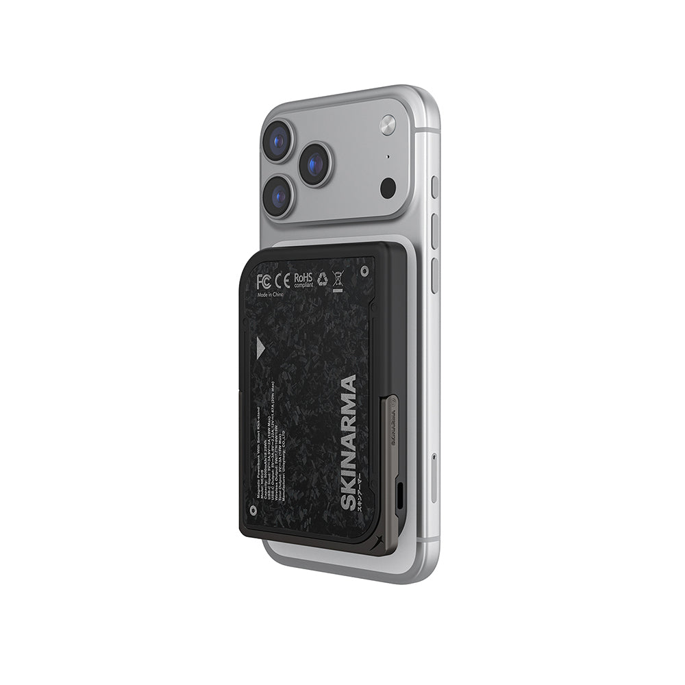 Skinarma Vektor Kablosuz ve PD Hızlı Şarj Özellikli Metal Standlı Taşınabilir Powerbank 15W 5000mAh Siyah