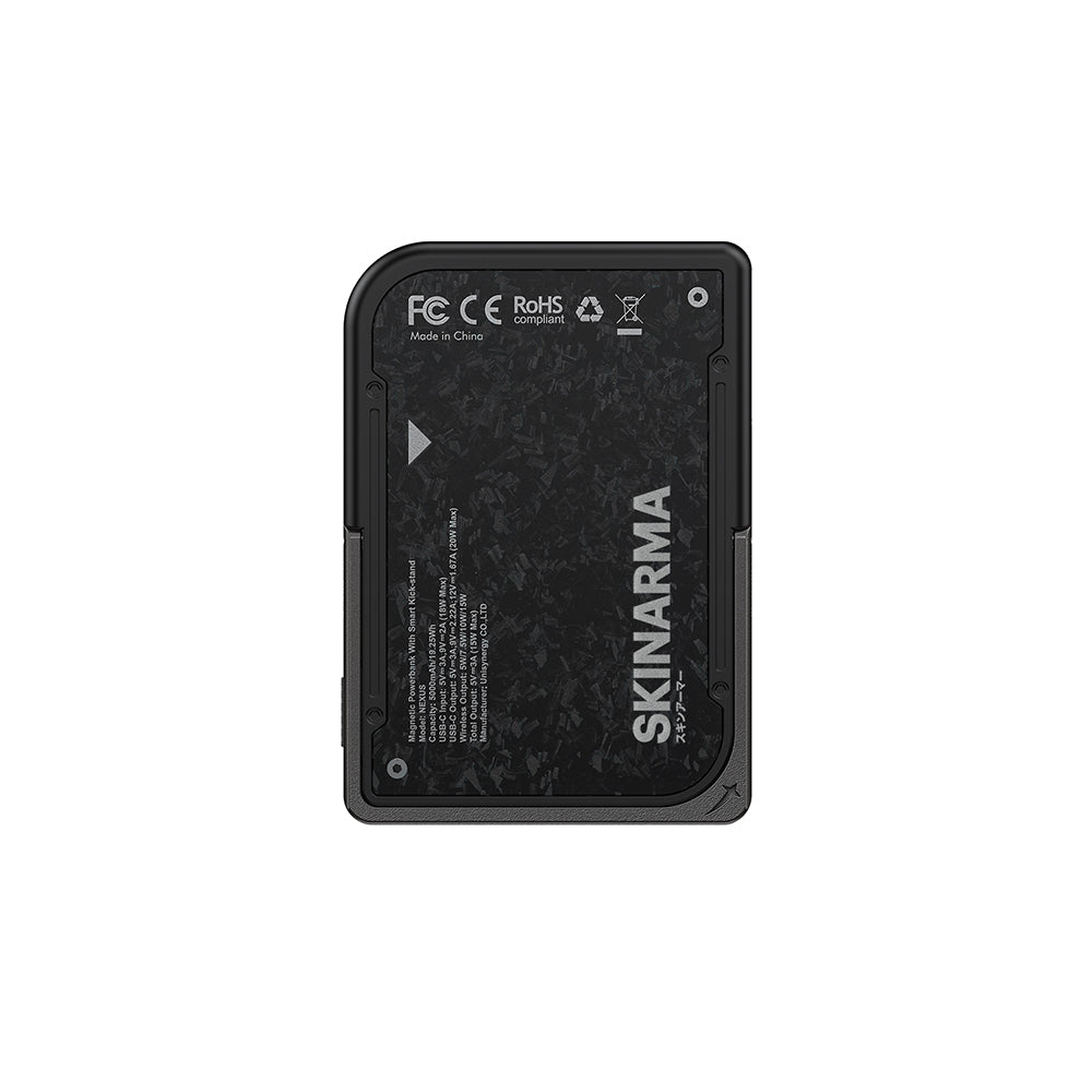 Skinarma Vektor Kablosuz ve PD Hızlı Şarj Özellikli Metal Standlı Taşınabilir Powerbank 15W 5000mAh Siyah