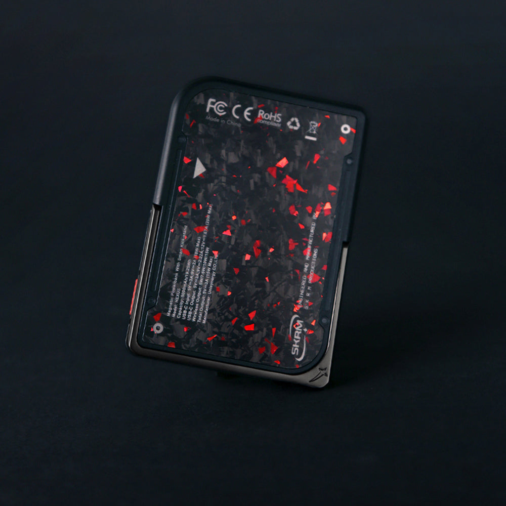 Skinarma Vektor Kablosuz ve PD Hızlı Şarj Özellikli Metal Standlı Taşınabilir Powerbank 15W 5000mAh Siyah-Kırmızı