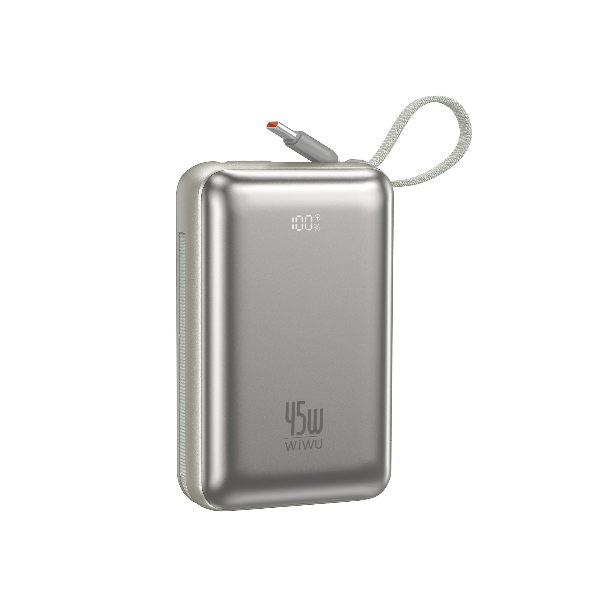 Wiwu AS-182 Galaxy Pro Max Serisi Type-C Lightning Çıkışlı Taşınabilir Powerbank PD 45W 20000mAh Gümüş