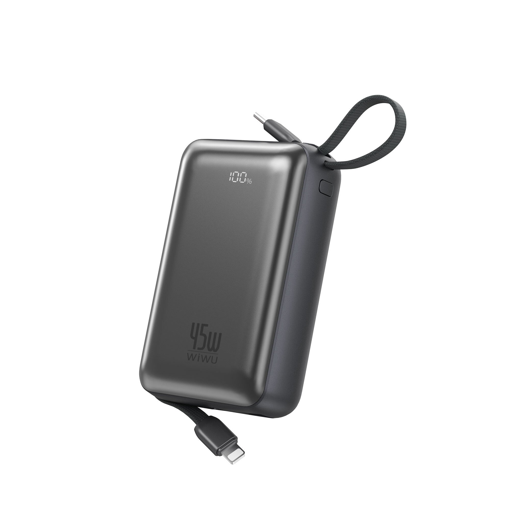 Wiwu AS-182 Galaxy Pro Max Serisi Type-C Lightning Çıkışlı Taşınabilir Powerbank PD 45W 20000mAh Gri