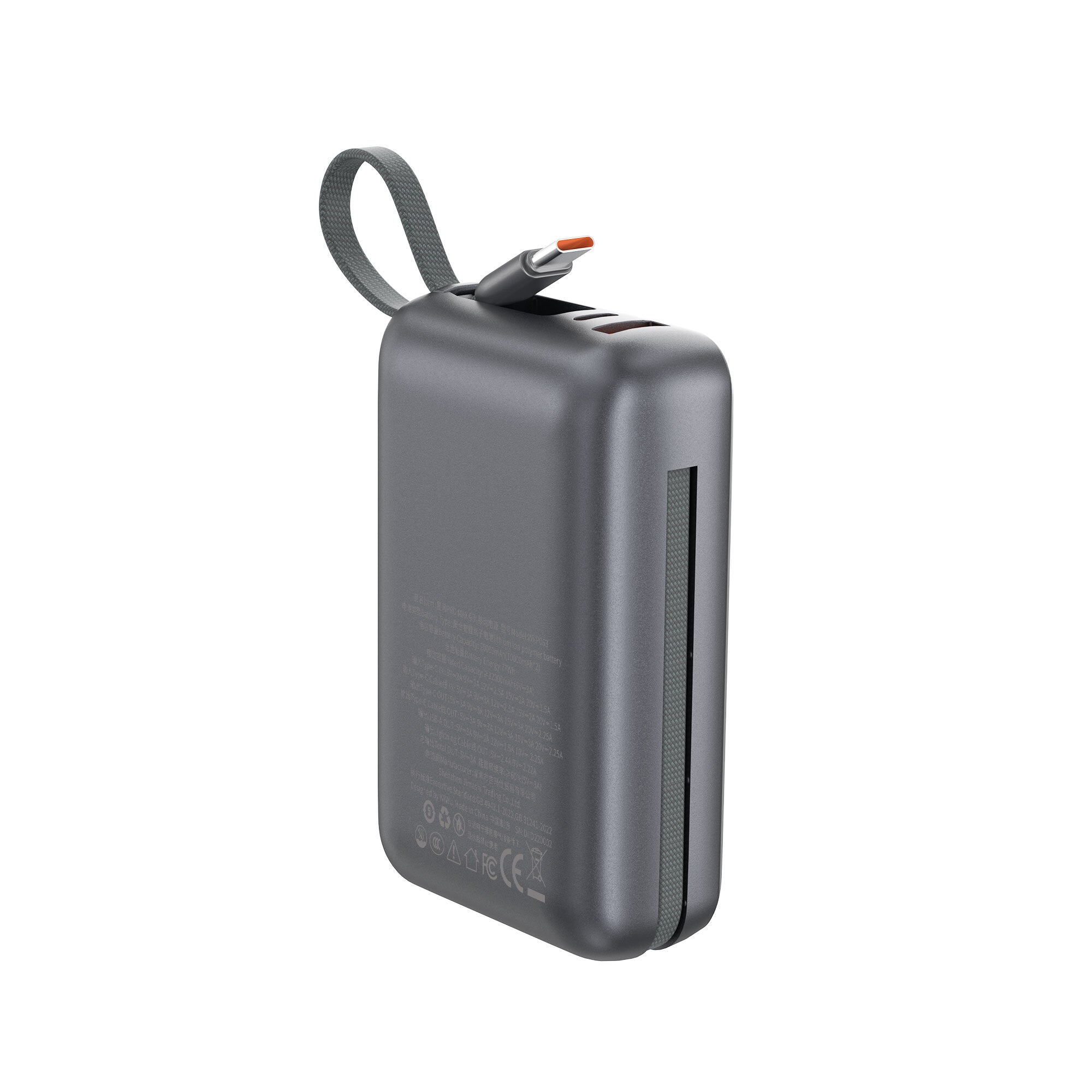 Wiwu AS-182 Galaxy Pro Max Serisi Type-C Lightning Çıkışlı Taşınabilir Powerbank PD 45W 20000mAh Gri