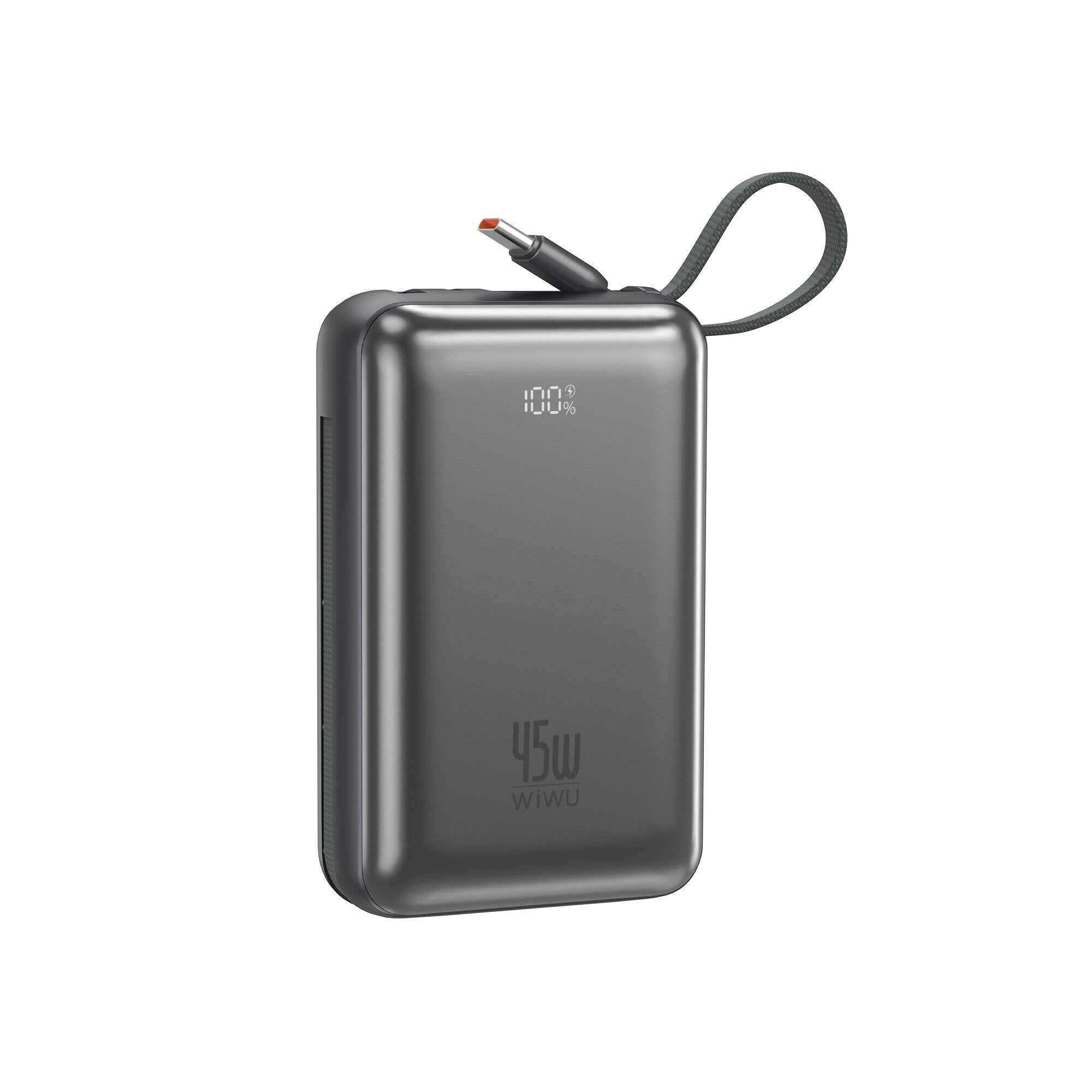 Wiwu AS-182 Galaxy Pro Max Serisi Type-C Lightning Çıkışlı Taşınabilir Powerbank PD 45W 20000mAh Gri