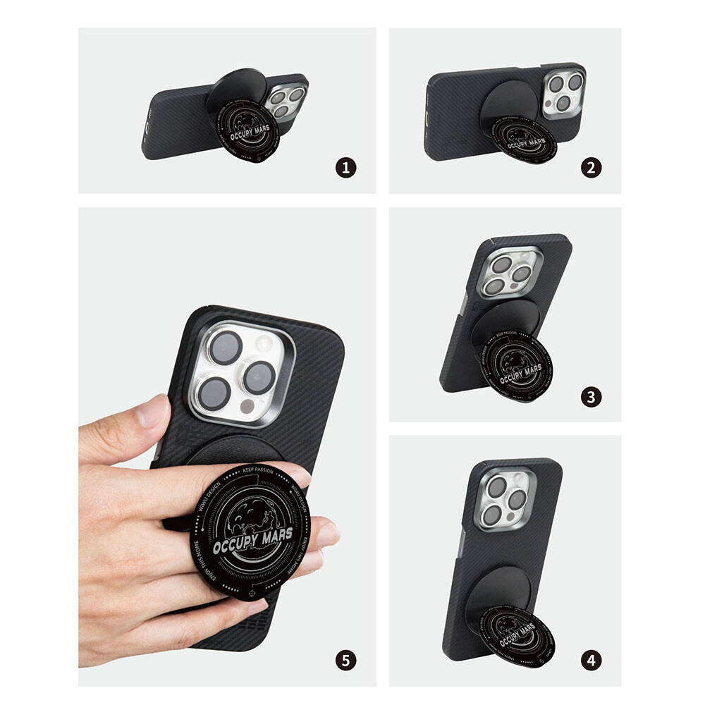 Wiwu B2 Magnetik Özellikli Keep Passion Tasarımlı Parmak Ring Stand Siyah