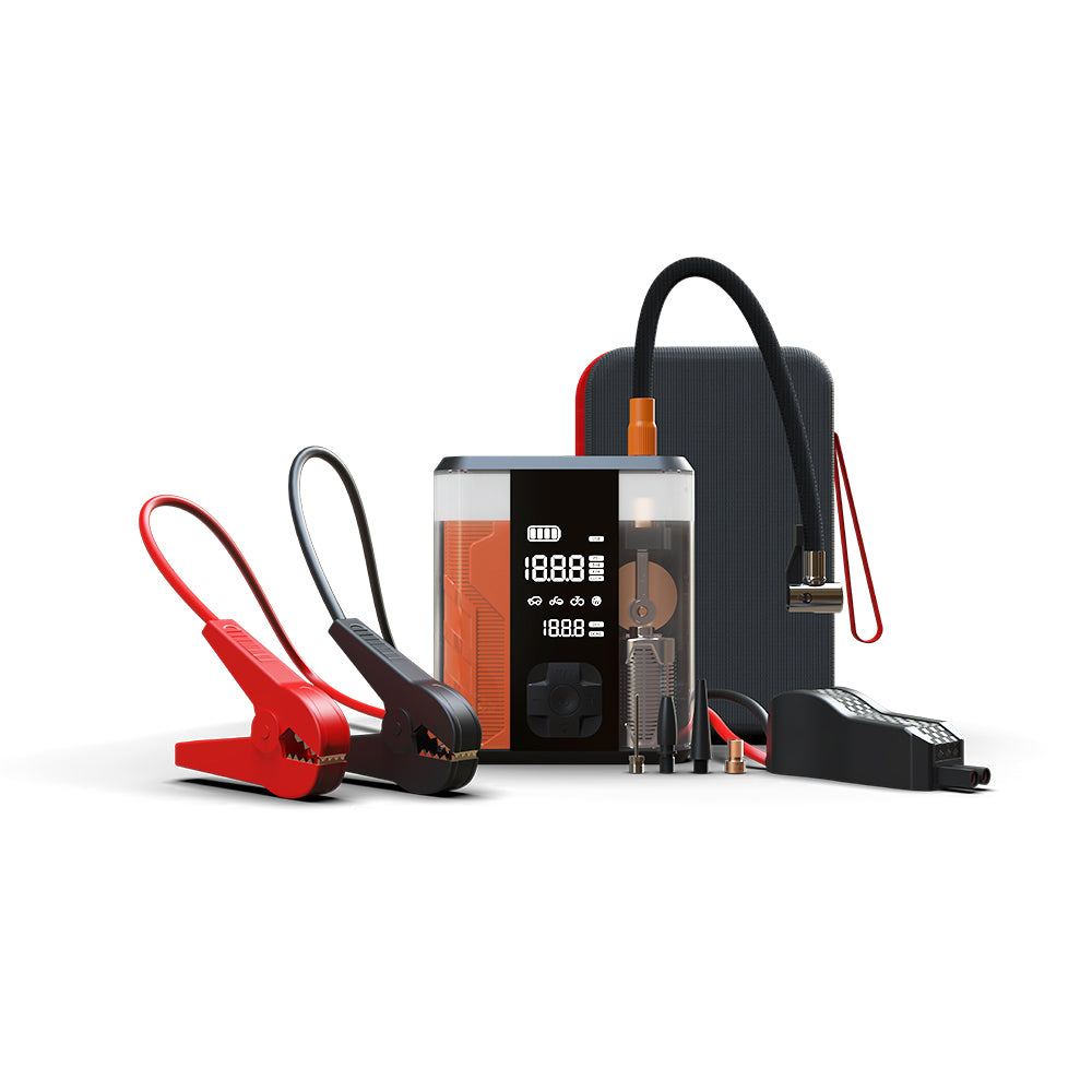 Wiwu CG201 4in1 Dijital LED Göstergeli Araç Akü Acil Durum Takviye Güç Kaynağı Powerbank 40W 8800mAh Siyah