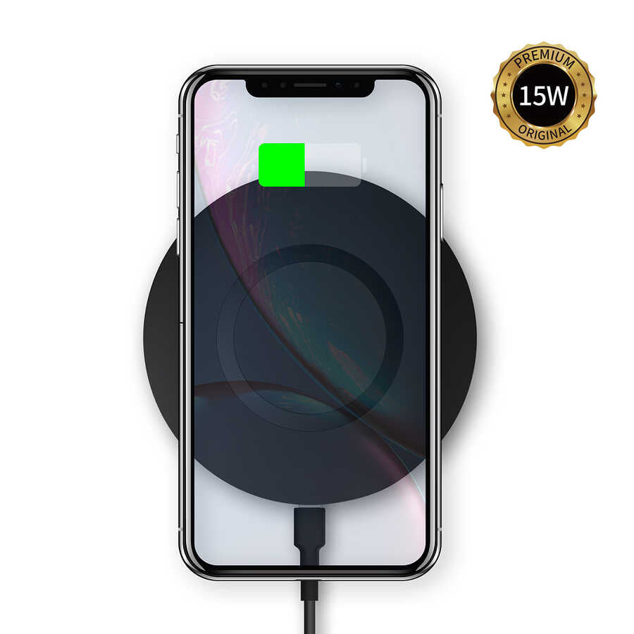 Wiwu M3 Wireless Magnetik Şarj 15W iOS Android Destekli Siyah