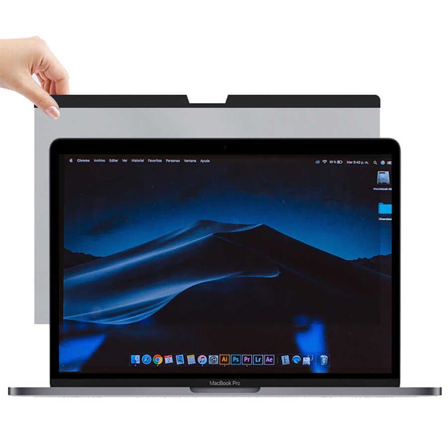 Macbook 16' Touch Bar Wiwu Mıknatıslı Privacy Ekran Koruyucu Siyah