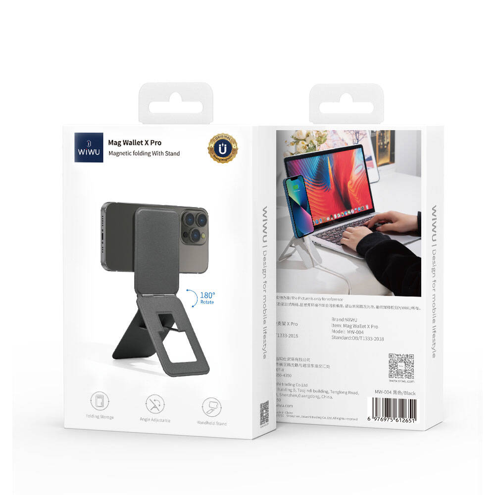 Wiwu MW-004 Mag X Pro Katlanabilir Magnetik Stand Siyah