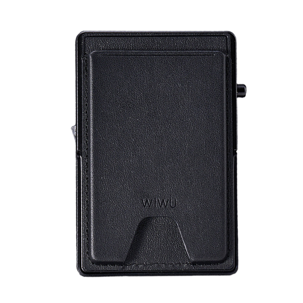 Wiwu MW-006 Tasarımlı 6 Hazneli PU Magnetik Standlı Kartlık Siyah