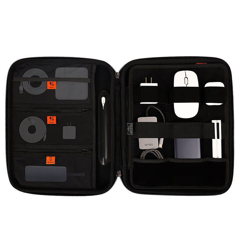 Wiwu Parallel Hardshell Serisi Darbe Emici Su Geçirmez 900D Polyester Kumaş 12.9 inç Laptop Çantası Siyah