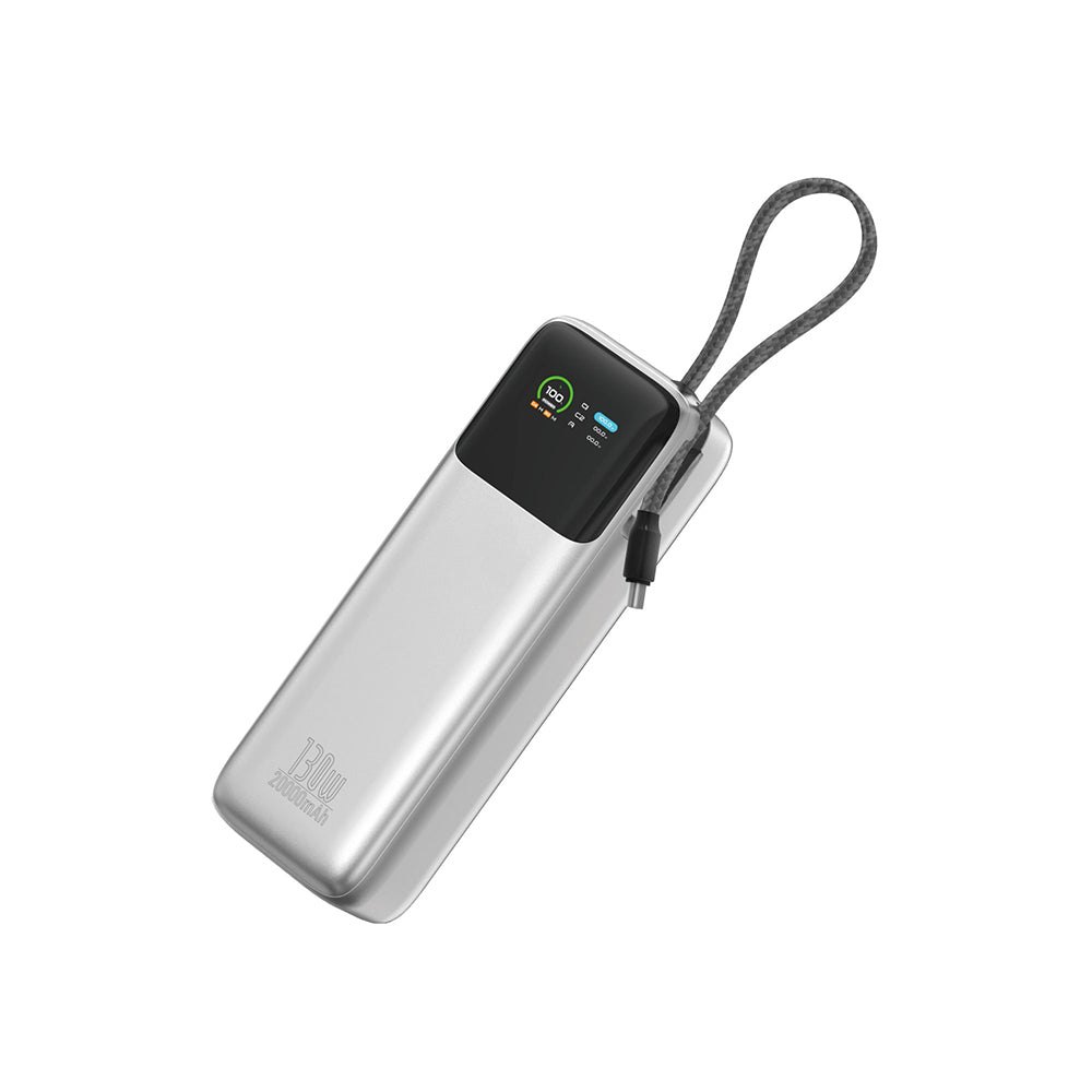 Wiwu PM-301 Power Mega Serisi Type-C Çıkışlı Taşınabilir Powerbank PD 130W 20000mAh Gümüş