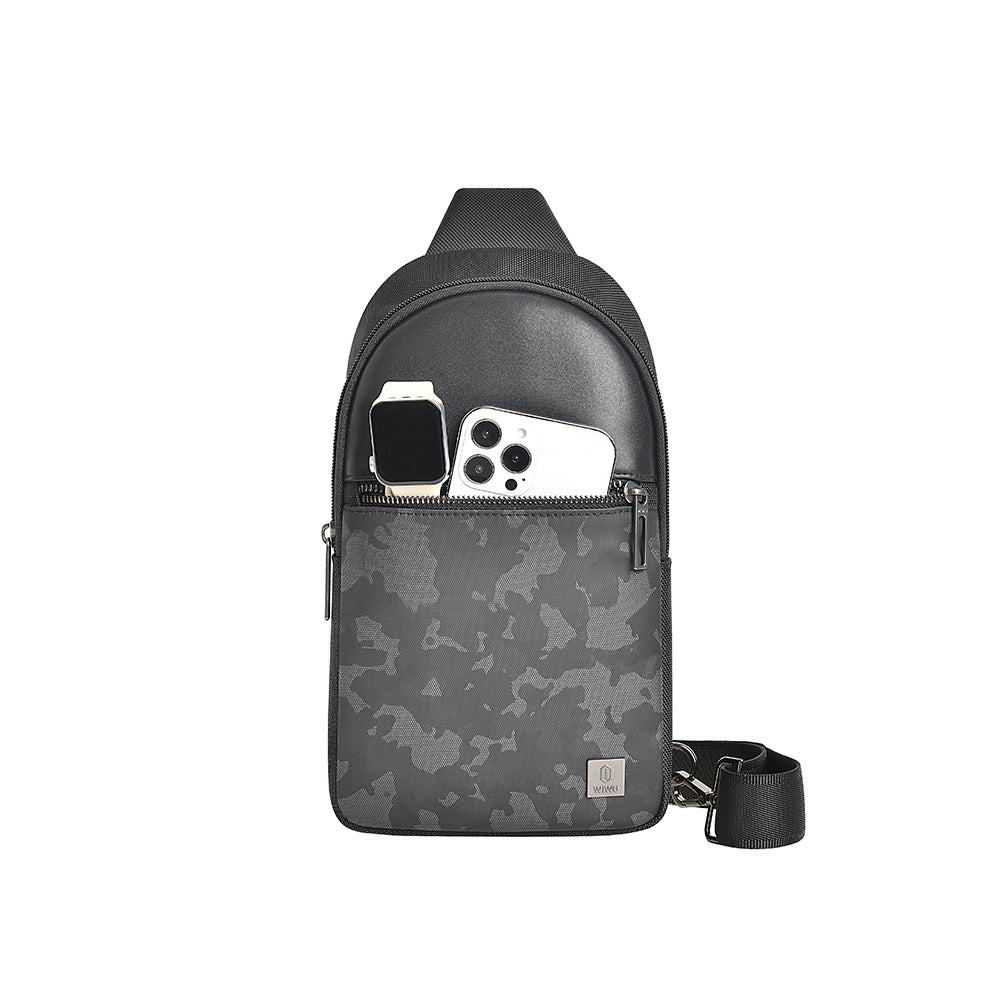 Wiwu Salem Serisi Crossbody Su Geçirmez Polyester Kumaş Omuz Askılı Çapraz Vücut Çantası Siyah