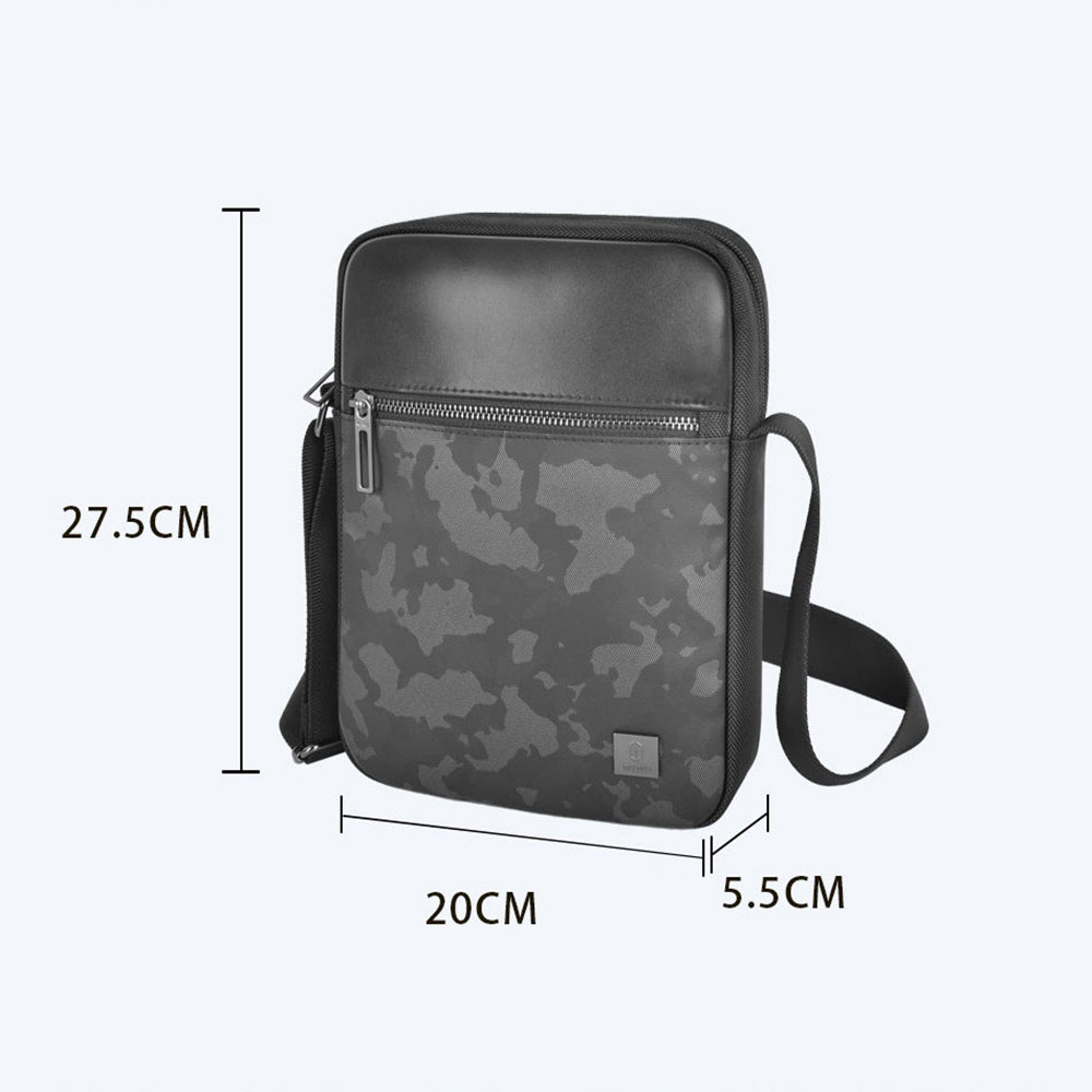 Wiwu Salem Serisi Sling Su Geçirmez Polyester Kumaş Çapraz Askılı Vücut Çantası Siyah