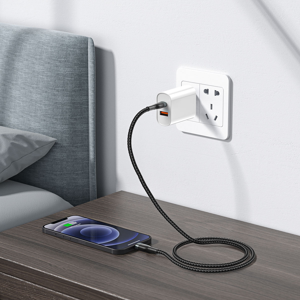 Wiwu Wİ-C017 Concise Serisi Type-C to Lightning PD Data Kablo 30W 2 Metre Siyah