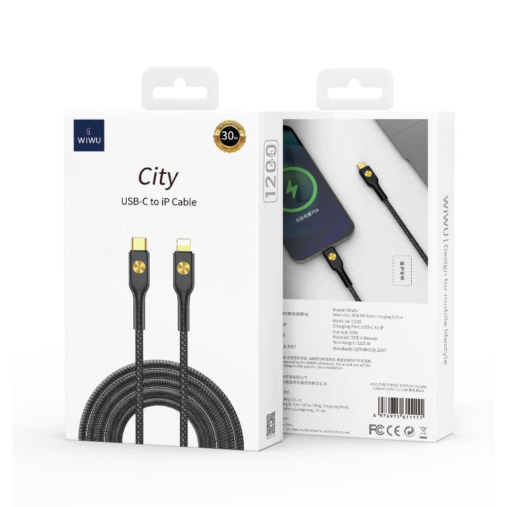 Wiwu Wi-C035 Type-C to Lightning PD Kablo 30W 120cm Beyaz