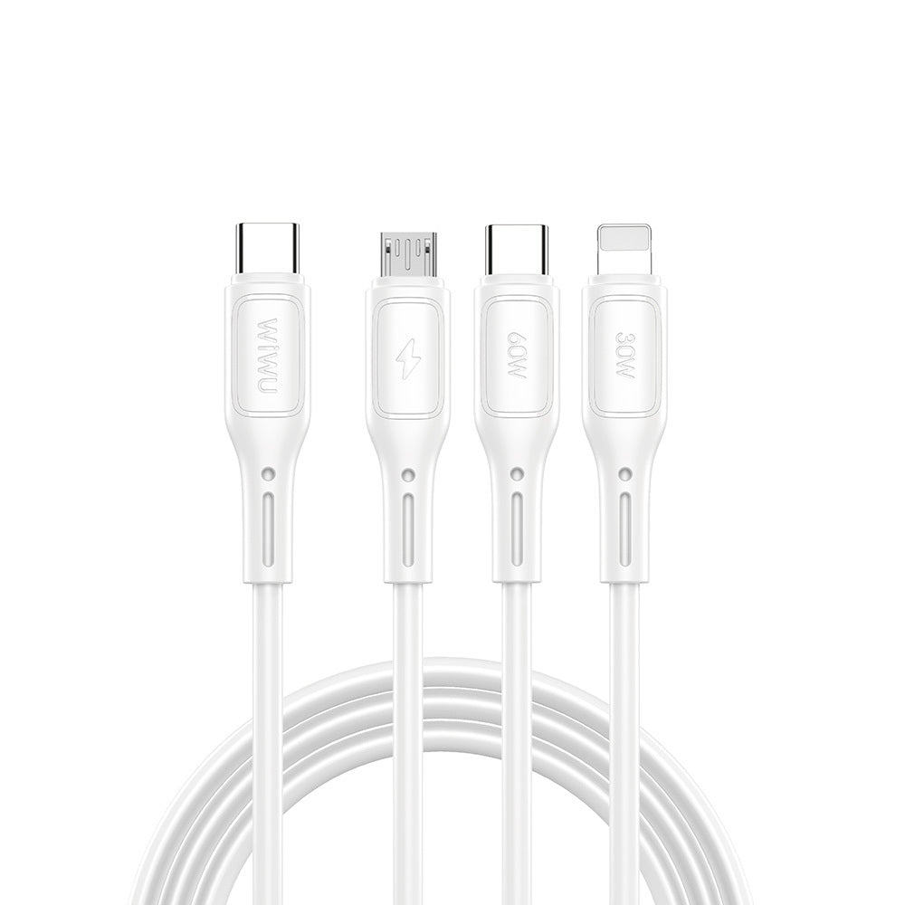Wiwu Wi-C046E Starlink Serisi 3in1 USB-A to Lightning – Type-C – Micro Şarj ve Data Kablosu 60W 1.2M Siyah