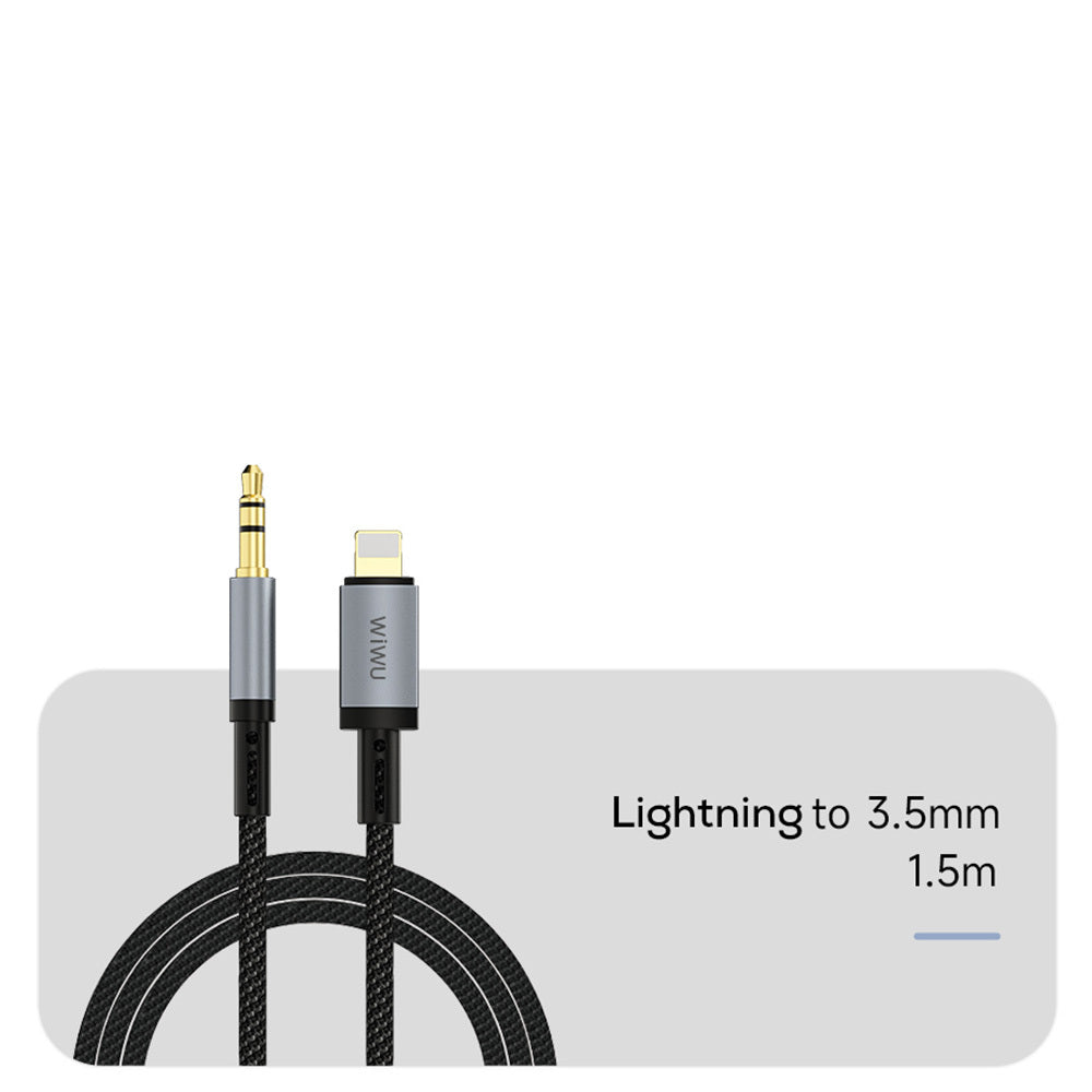 Wiwu Wi-C048 Legend Audio Serisi Lightning to 3.5mm Aux Ses Kablosu 1.5M Siyah