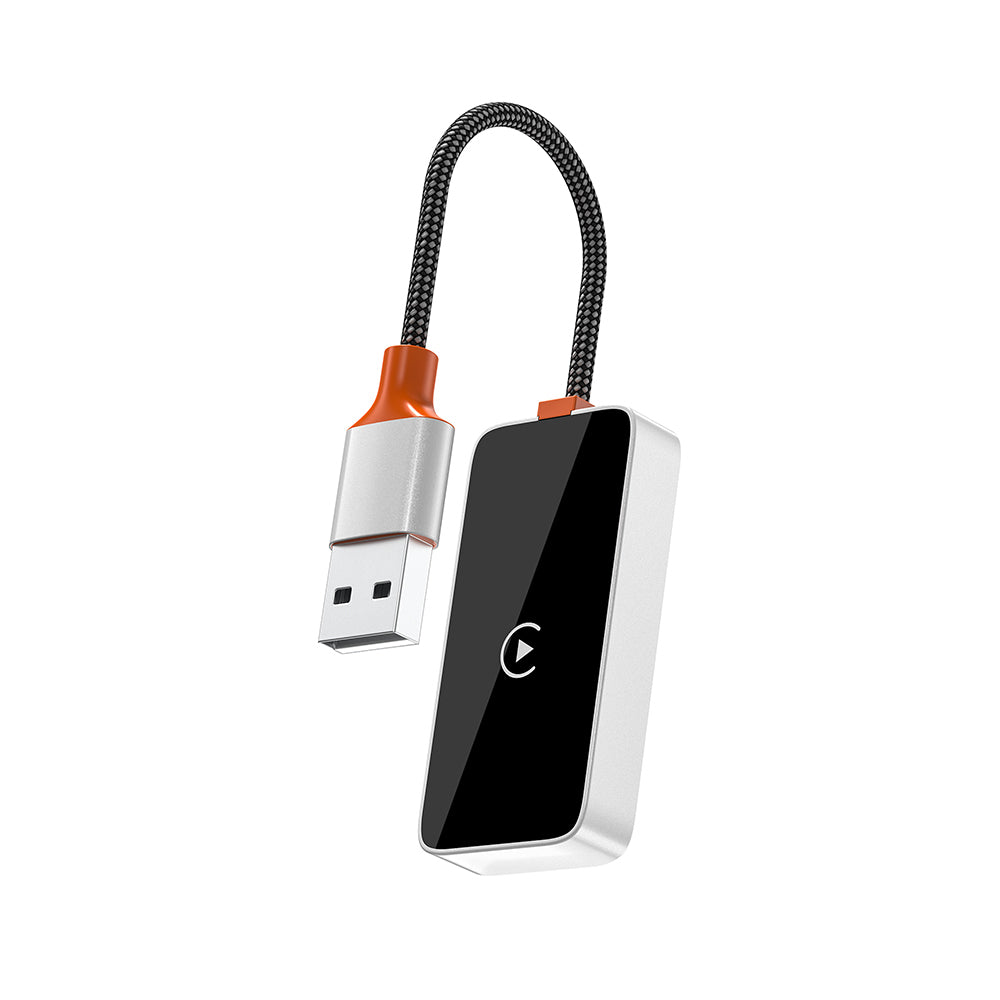 Wiwu Wi-CP002 CarPlay Dijital LED Göstergeli Kablosuz Ses Alıcı USB Girişli Bluetooth Adaptör Gümüş