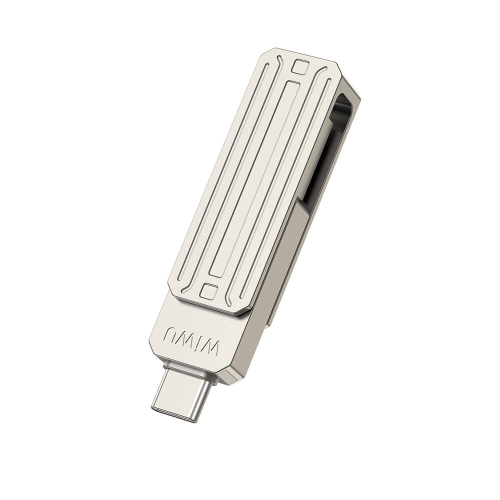 Wiwu Wi-FD001 3in1 USB3.2 Sürücü Disk USB-A + Lightning + Type-C OTG 64 GB Gümüş