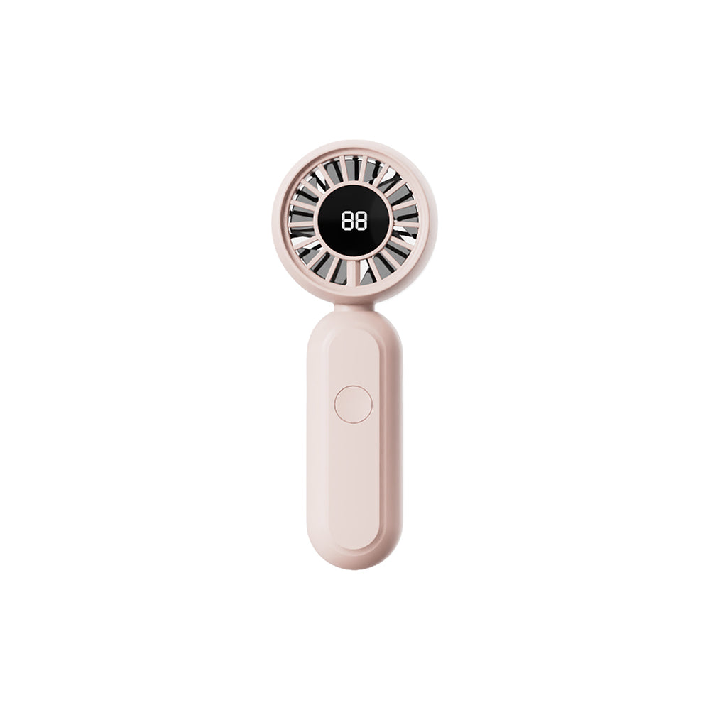 Wiwu Wi-FS017 Bubble Mini Pro Serisi 3 Kademeli Dijital LED Göstergeli Katlanabilir Portatif Soğutucu El Fanı Pembe