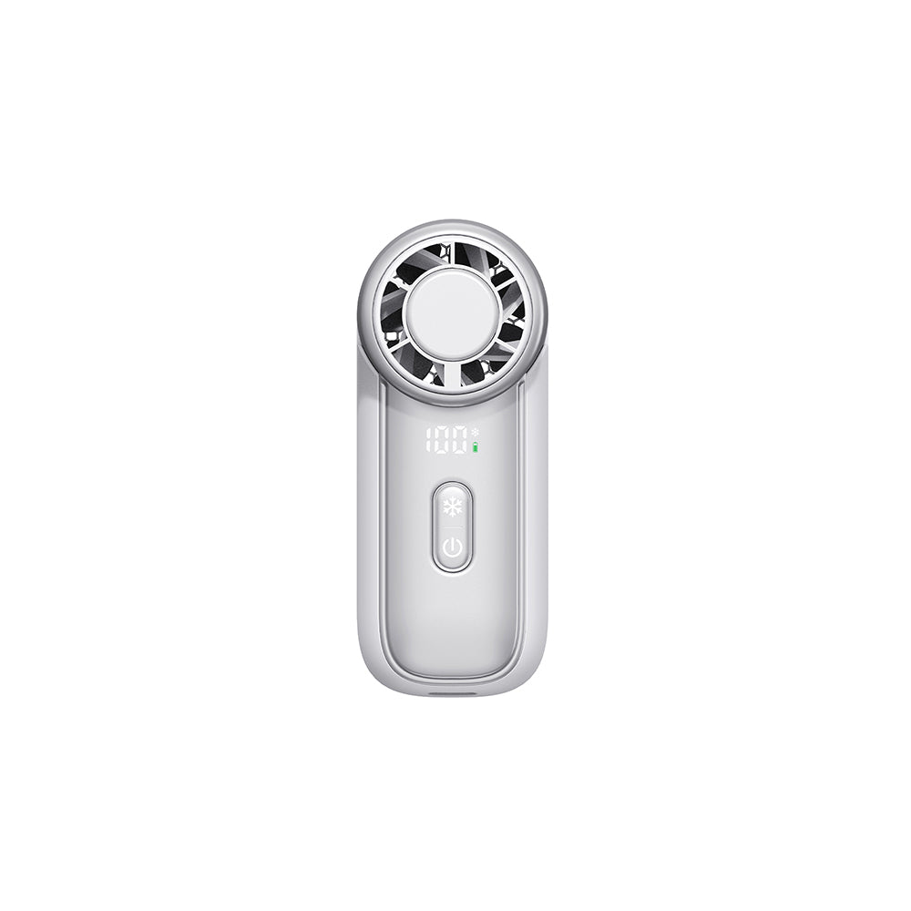Wiwu Wi-FS018 Ice Core Mini Serisi Dijital LED Göstergeli Portatif Soğutucu El Fanı Beyaz