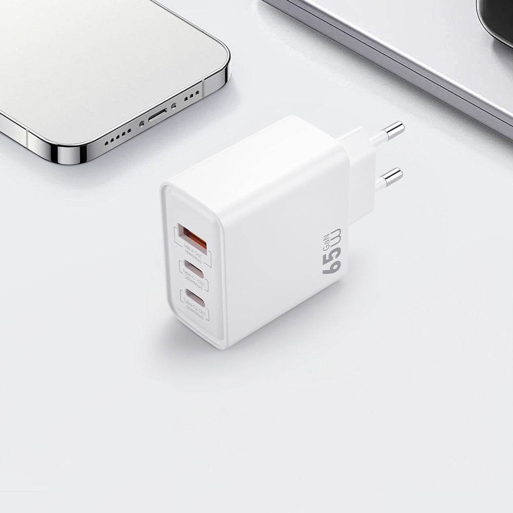 Wiwu Wi-G005 Essen Serisi GaN Tech PD Hızlı Şarj Özellikli Şarj Başlığı 65W Beyaz