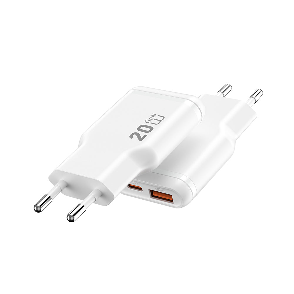 Wiwu Wi-G032 Essen Slim Serisi GaN Tech PD Hızlı Şarj Özellikli Şarj Başlığı 20W Beyaz