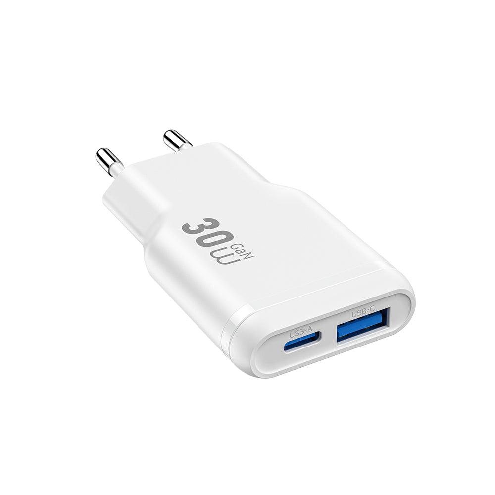Wiwu Wi-G033 Essen Slim Serisi GaN Tech PD Hızlı Şarj Özellikli Şarj Başlığı 30W Beyaz