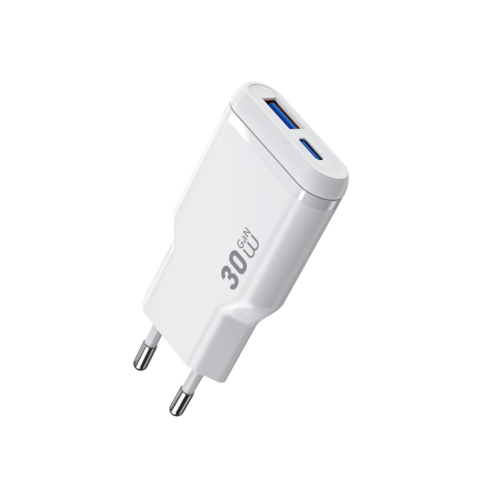 Wiwu Wi-G033 Essen Slim Serisi GaN Tech PD Hızlı Şarj Özellikli Şarj Başlığı 30W Beyaz