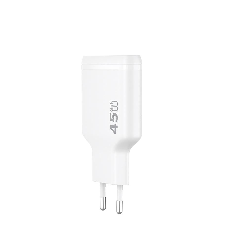 Wiwu Wi-G034 Essen Slim Serisi GaN Tech PD Hızlı Şarj Özellikli Şarj Başlığı 45W Beyaz
