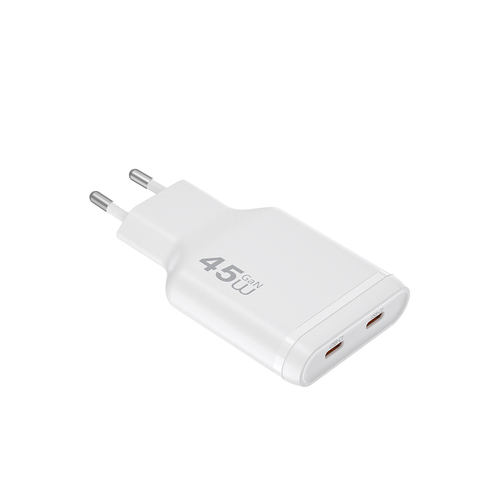 Wiwu Wi-G034 Essen Slim Serisi GaN Tech PD Hızlı Şarj Özellikli Şarj Başlığı 45W Beyaz