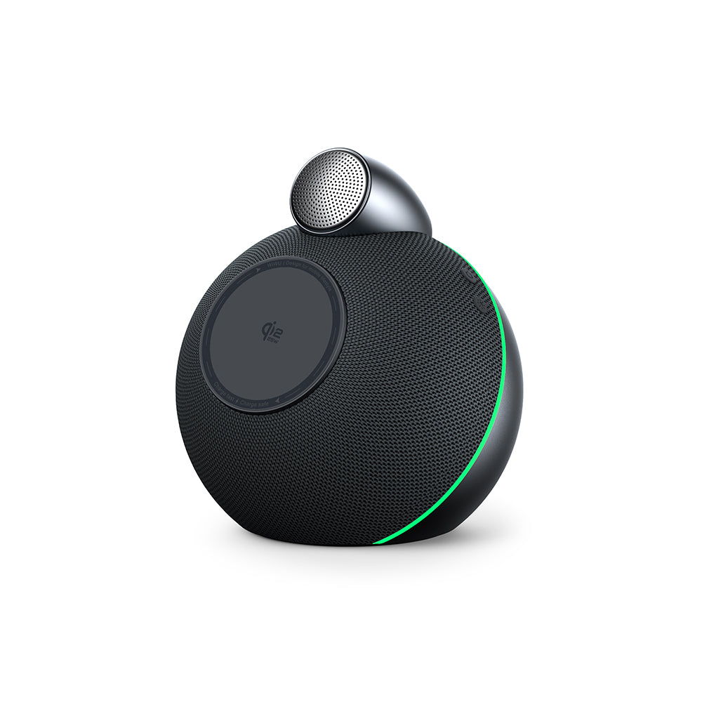 Wiwu Wi-G042 Qi2 Şarj Teknolojili Bluetooth Speaker Hoparlör Özellikli 25W Kablosuz Şarj Standı Siyah