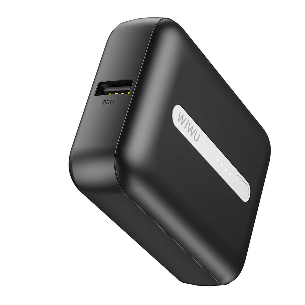 Wiwu Wi-P033 LED Işık Göstergeli Taşınabilir Mini Powerbank 10000mAh Siyah