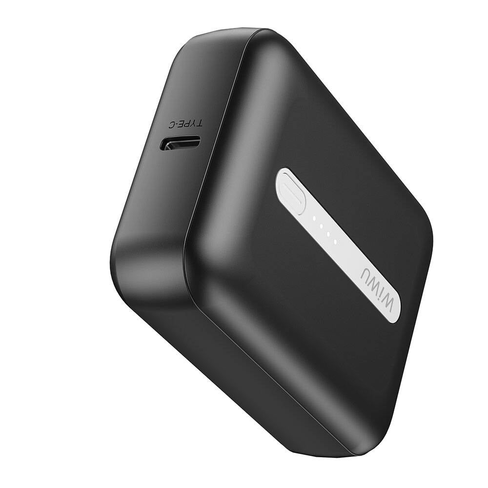Wiwu Wi-P033 LED Işık Göstergeli Taşınabilir Mini Powerbank 10000mAh Siyah