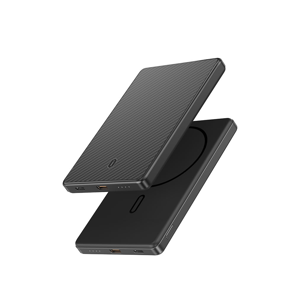 Wiwu Wi-P072 PD 20W M-safe Şarj Özellikli Ultra İnce Aramid Fiber Powerbank 15W 5000mAh Siyah