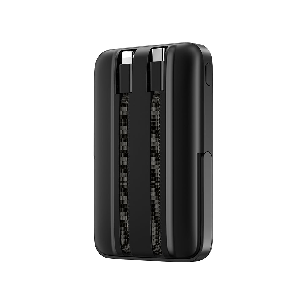 Wiwu Wi-P077 Pionner Serisi Taşınabilir Wireless Şarj ve PD 20W Hızlı Şarj Özellikli Standlı Powerbank 15W 10000mAh Siyah