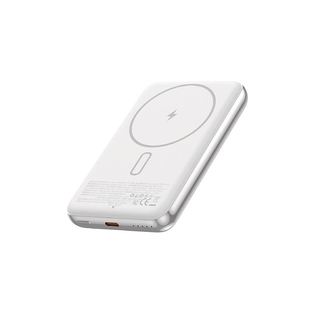 Wiwu Wi-P089 LED Işık Göstergeli PD 20W Kablosuz Powerbank 10.000mAh 15W Gümüş