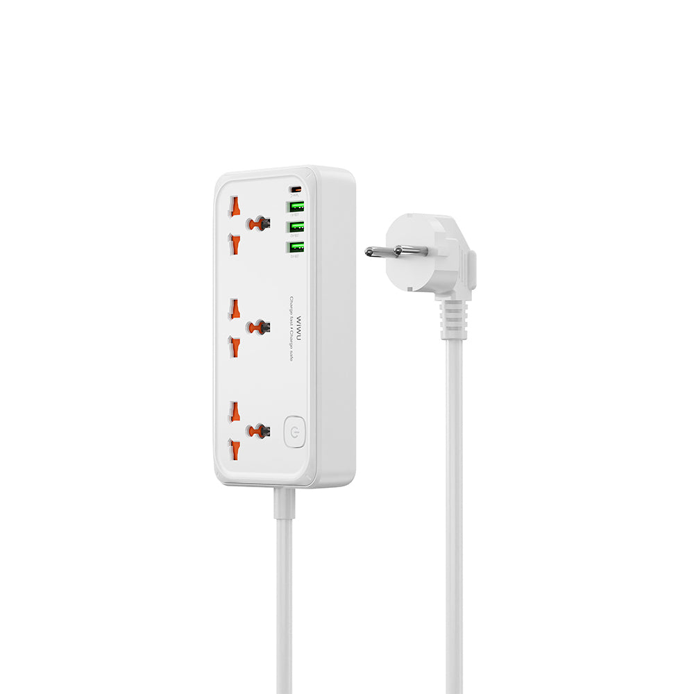 Wiwu Wi-S005 GaN Tech Power Strip Çoklu Priz 30W Beyaz