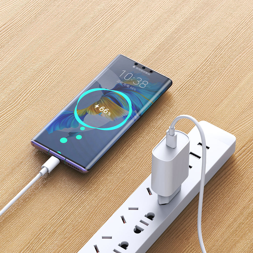Wiwu Wi-U001 Quick 20W Tek Bağlantılı Şarj Başlığı Type-C to Type-C PD 20W Kablolu Şarj Seti Beyaz