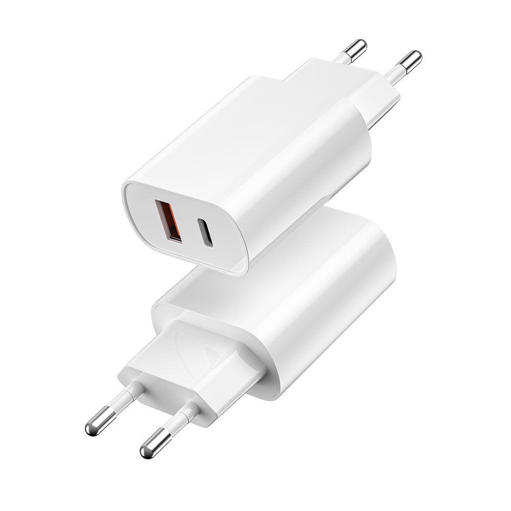 Wiwu Wi-U002 Quick Type-C PD & USB-A QC Hızlı Şarj Başlığı 20W Beyaz