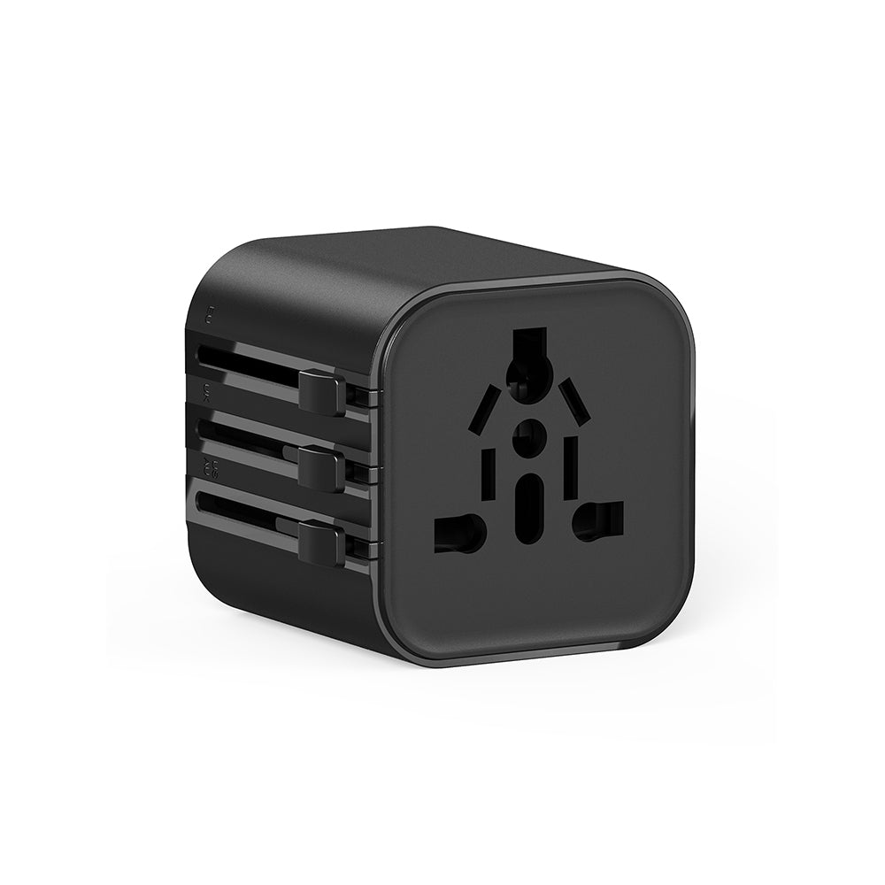Wiwu Wi-UA005 Çoklu Universal TR/US/UK/AUS/EU Uyumlu Seyahat Şarj Adaptörü 2500W Siyah