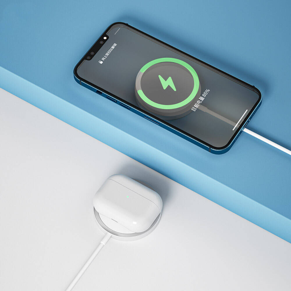 Wiwu Wi-W009 Interstellar 15W Hızlı Şarj Özellikli Magsafe PD Wireless Şarj Aleti Gri