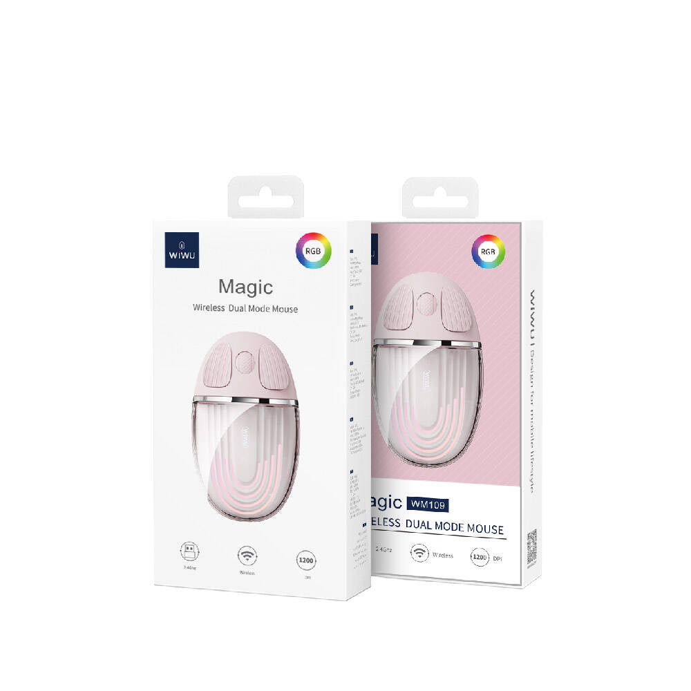 Wiwu WM109 Magic Wimice Serisi Şeffaf Tasarımlı Kablosuz Mouse 1200 DPI Beyaz