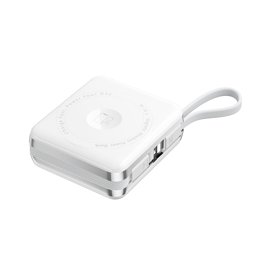 Wiwu XF17 Mag Plus Serisi M-safe Şarj Özellikli 3in1 15W Taşınabilir Powerbank 10.000mAh Beyaz