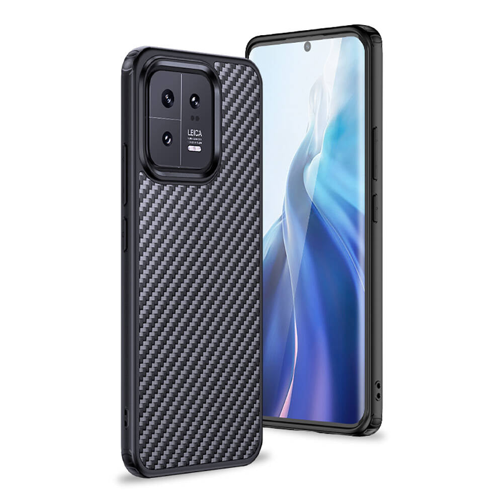Xiaomi Mi 13 Pro Kılıf Aramid Karbon Fiber Magsafe Özellikli Wlons Radison Kılıf Siyah
