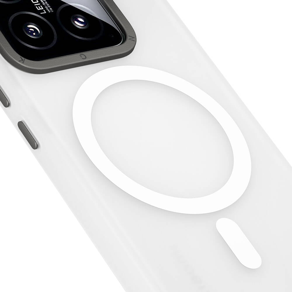 Xiaomi Mi 14 Kılıf Magsafe Şarj Özellikli Youngkit Hidden Sand Serisi Kılıf Beyaz