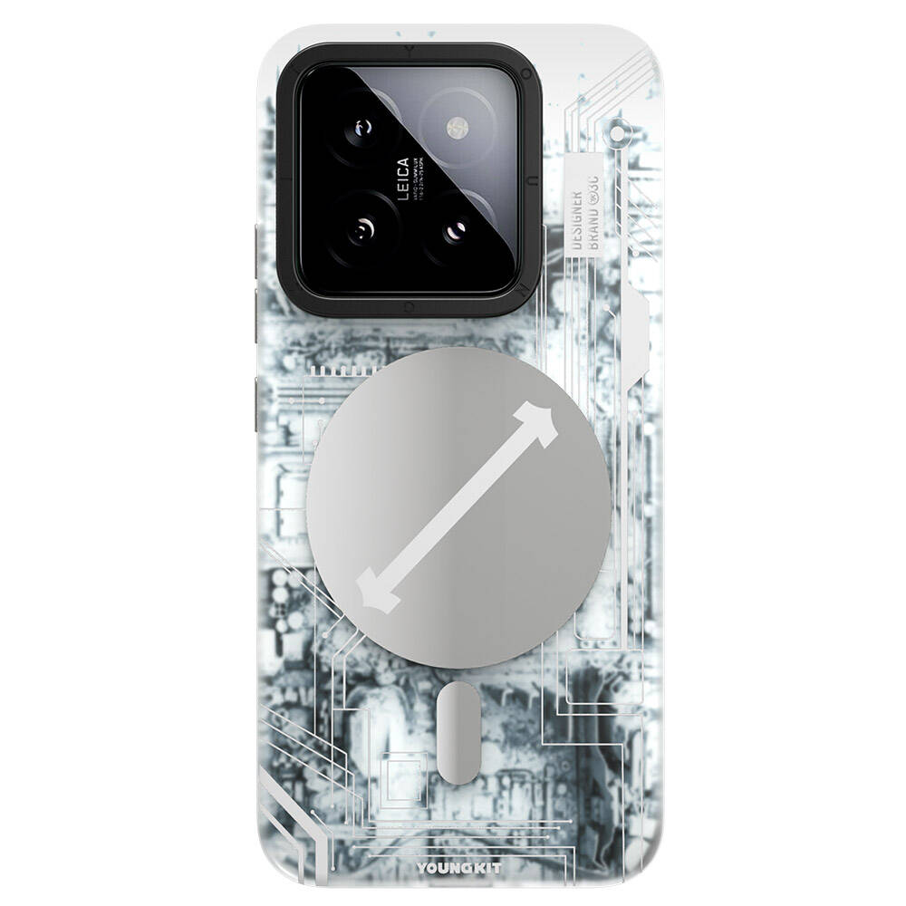 Xiaomi Mi 14 Kılıf Magsafe Şarj Özellikli YoungKit Technology Serisi Kılıf Beyaz