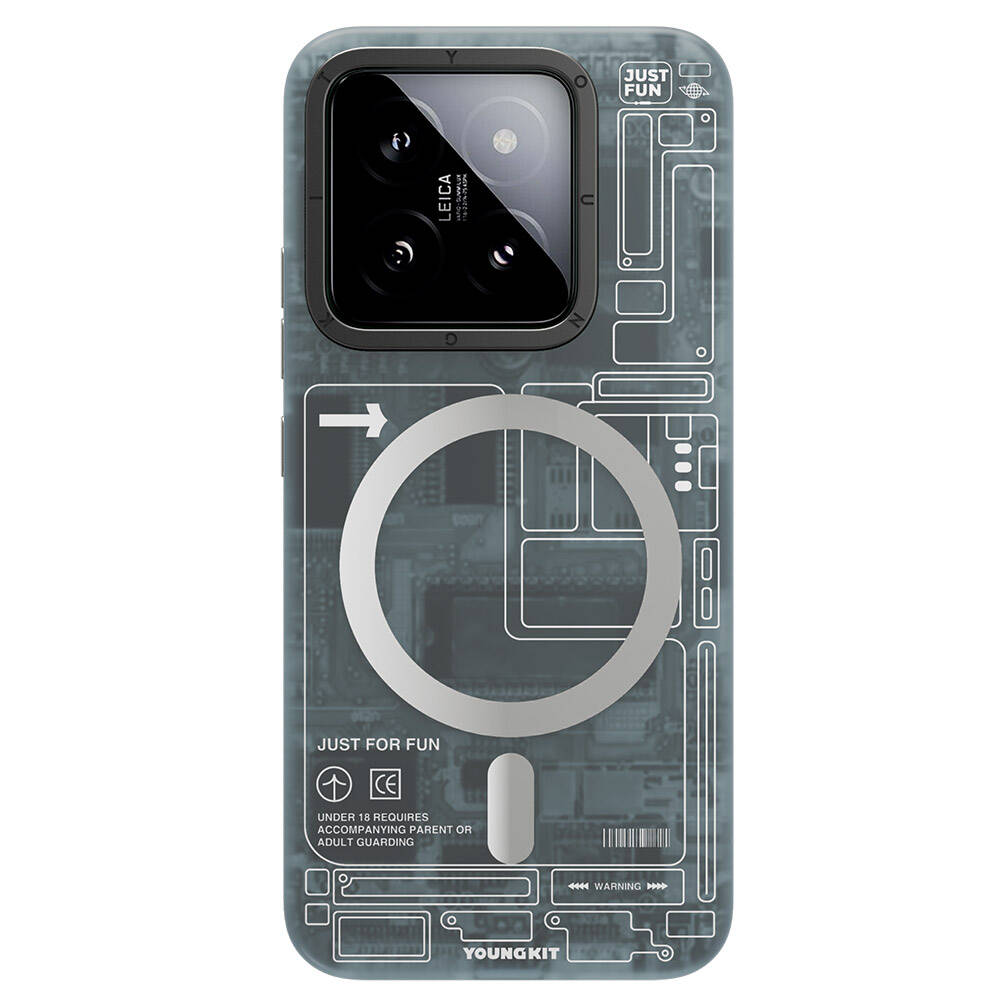 Xiaomi Mi 14 Kılıf Magsafe Şarj Özellikli YoungKit Technology Serisi Kılıf Siyah
