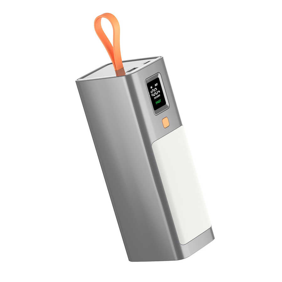 Xipin T133L Işıklı PD 100W Hızlı Şarj Özellikli 40000 Mah Powerbank Gri
