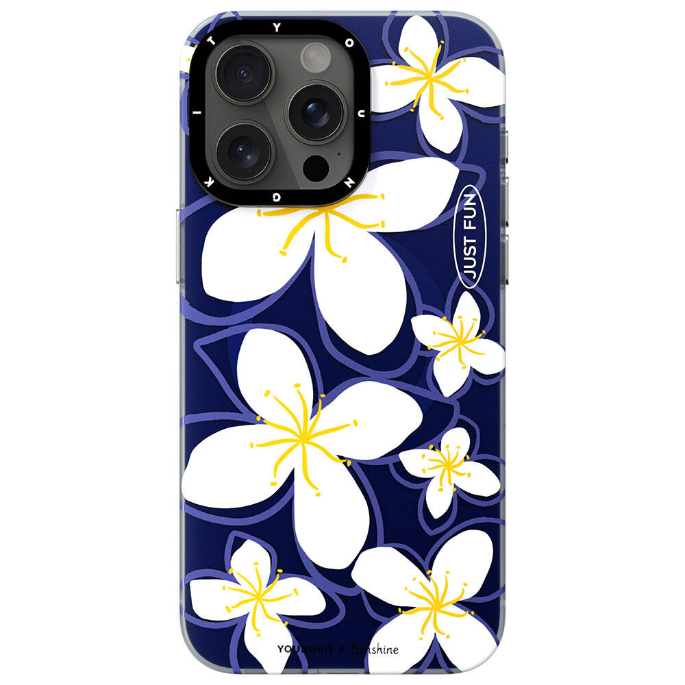 iPhone 15 Pro Max Kılıf Magsafe Şarj Özellikli Sunshine Tasarımlı Youngkit Smile Serisi Kılıf Lacivert